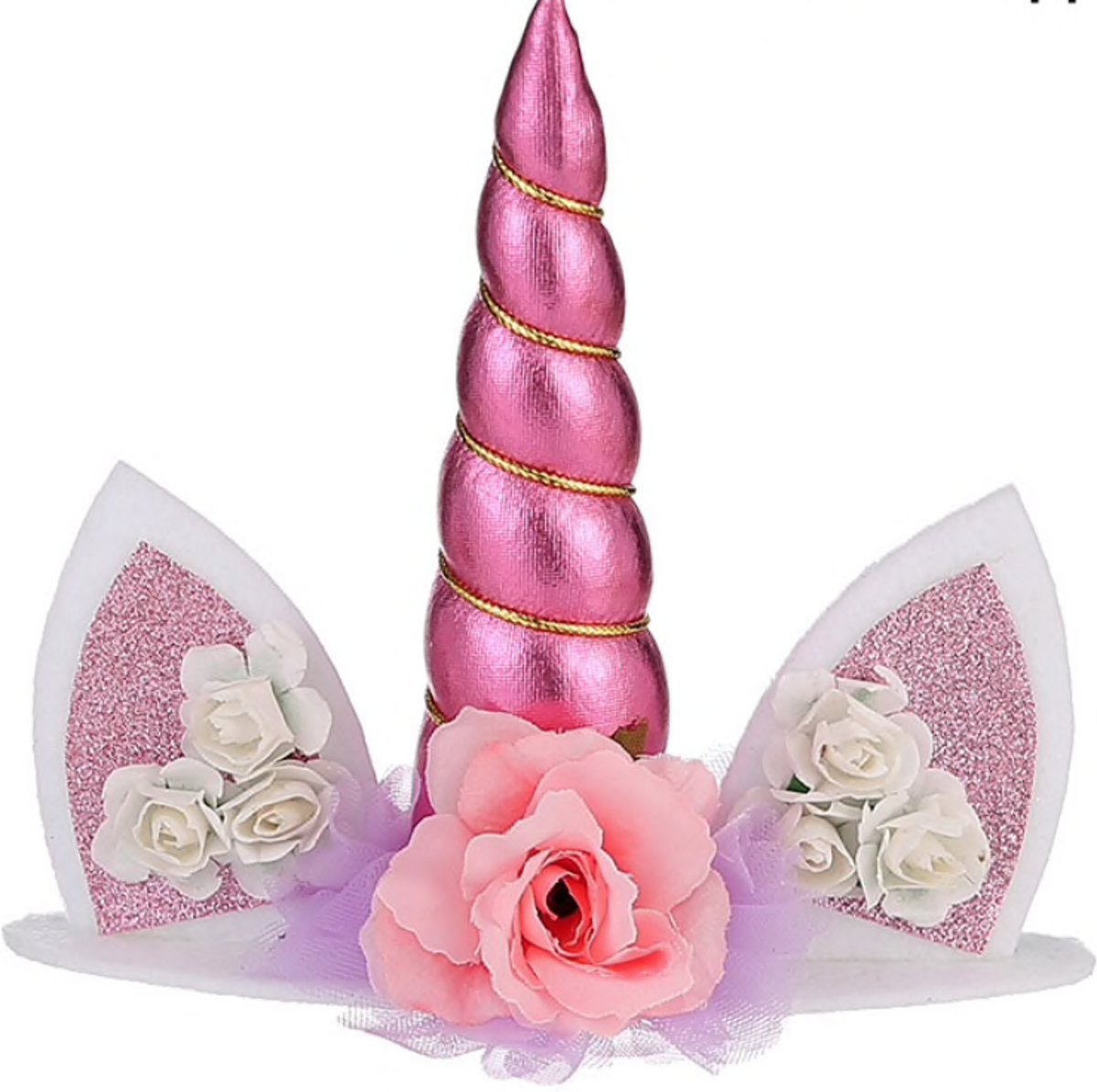 Roze Unicorn cake topper eenhoorn taart versiering + gratis BONUS! | Kinder taart